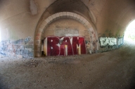 Bam! Graffiti underneath the bridge.